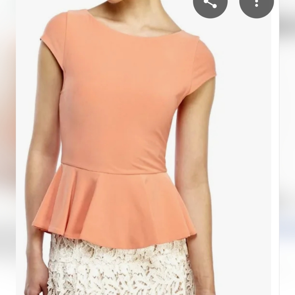 Peach Peplum Alice And Olivia Top